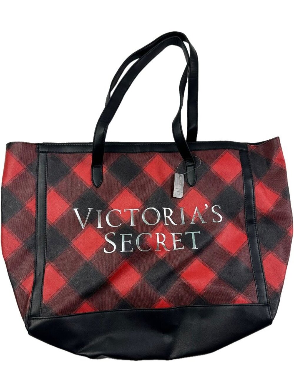 Victoria’s Secret Limited Edition Plaid Carryall Tote Bag Red NWT